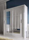 Lenart Armadio a 2 ante scorrevoli e specchio Idea 02 Square Bianco Opaco