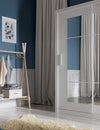 Lenart Armadio a 2 ante scorrevoli e specchio Idea 02 Square Bianco Opaco