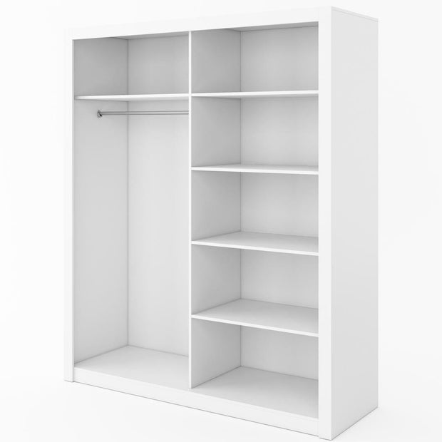 Lenart Armadio a 2 ante scorrevoli e specchio Idea 02 Square Bianco Opaco