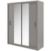Lenart Armadio a 2 ante scorrevoli e specchio Idea 03 Grigio Opaco