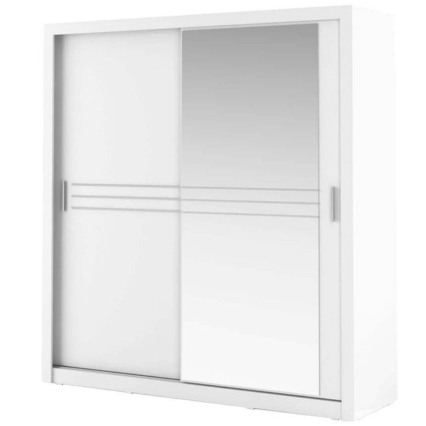 Lenart Armadio a 2 ante scorrevoli e specchio Idea 12 Bianco Opaco