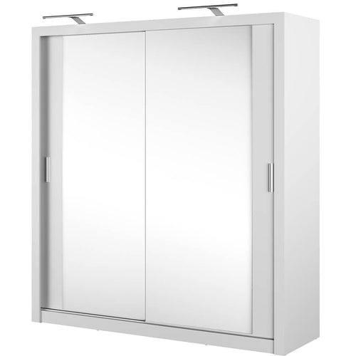 Lenart Armadio a 2 ante scorrevoli e specchio Idea 16 Bianco Opaco