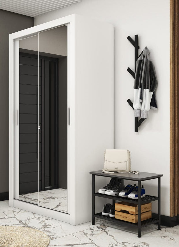 Lenart Armadio a 2 ante scorrevoli e specchio Ideea 18 Small Bianco Opaco
