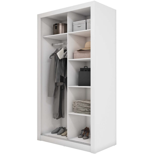 Lenart Armadio a 2 ante scorrevoli e specchio Ideea 18 Small Bianco Opaco