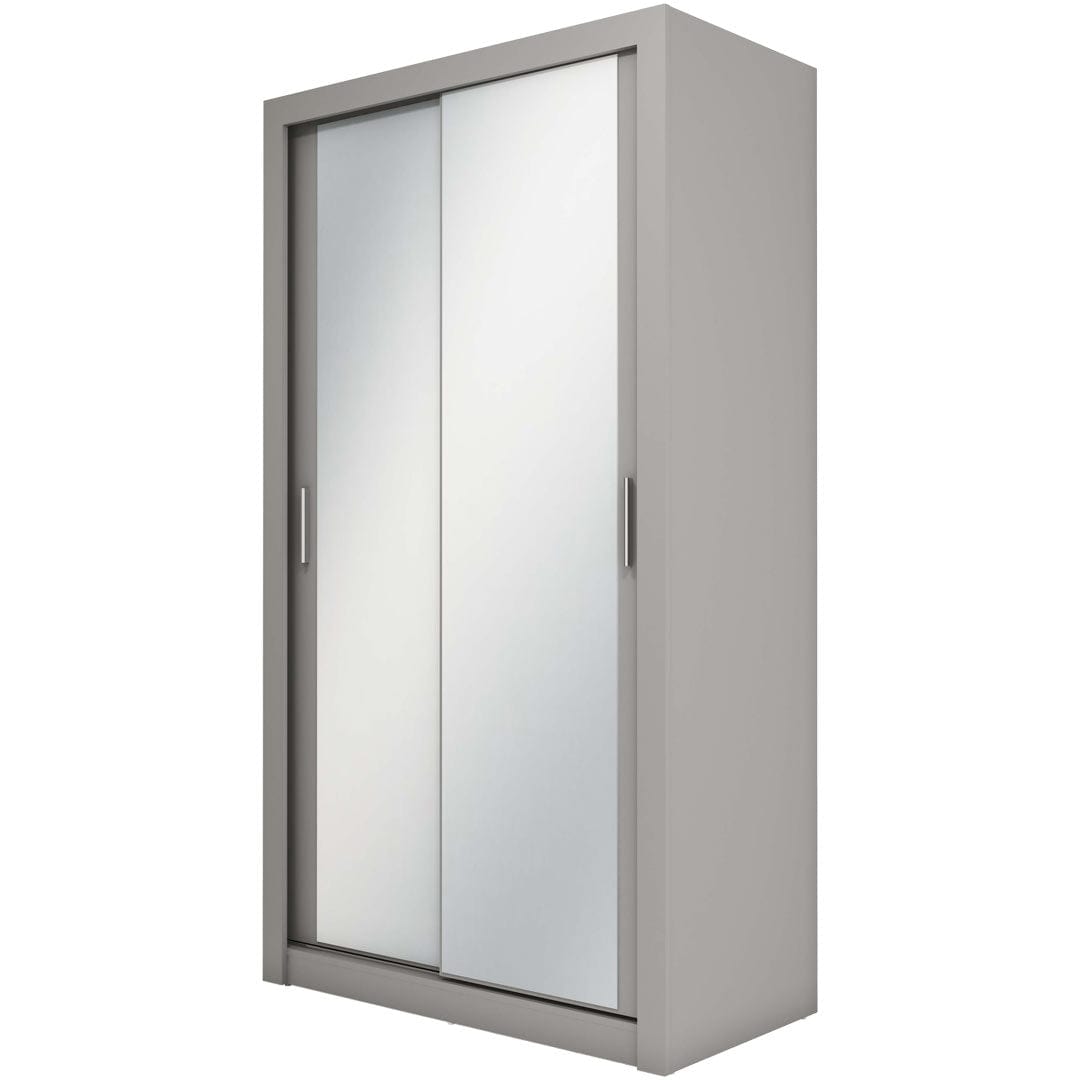 Lenart Armadio a 2 ante scorrevoli e specchio Ideea 18 Small Grigio Opaco