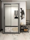 Lenart Armadio a 2 ante scorrevoli e specchio Ideea 18 Small Grigio Opaco