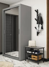 Lenart Armadio a 2 ante scorrevoli e specchio Ideea 18 Small Grigio Opaco