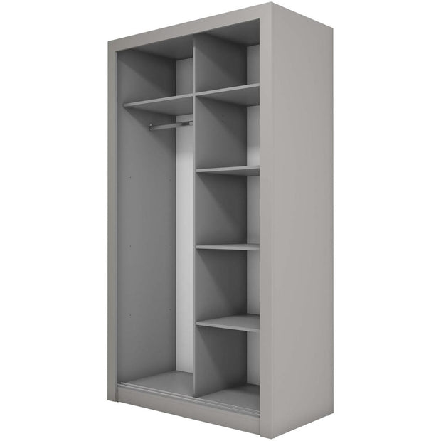 Lenart Armadio a 2 ante scorrevoli e specchio Ideea 18 Small Grigio Opaco