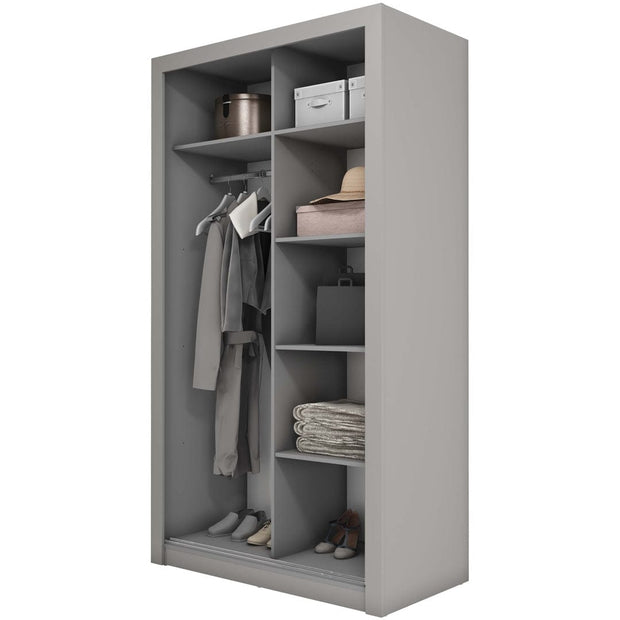 Lenart Armadio a 2 ante scorrevoli e specchio Ideea 18 Small Grigio Opaco