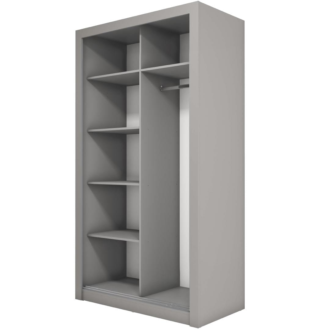 Lenart Armadio a 2 ante scorrevoli e specchio Ideea 18 Small Grigio Opaco