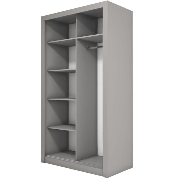 Lenart Armadio a 2 ante scorrevoli e specchio Ideea 18 Small Grigio Opaco