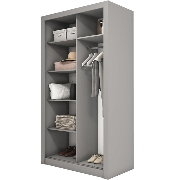 Lenart Armadio a 2 ante scorrevoli e specchio Ideea 18 Small Grigio Opaco