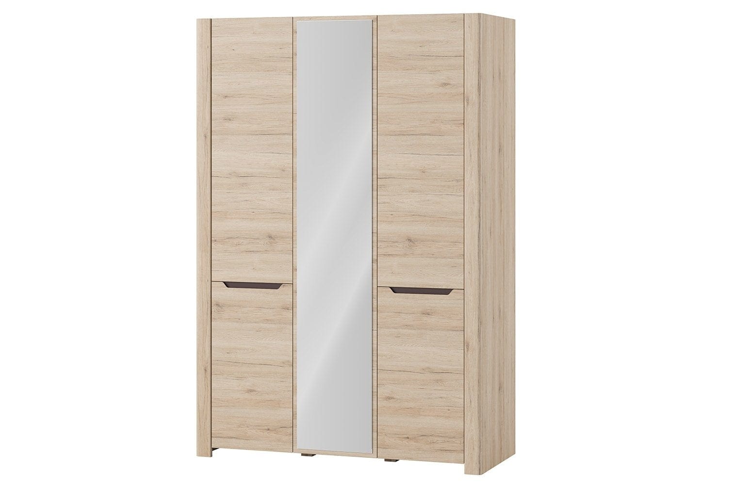 Armadio a 3 ante in legno con specchio Desjo 06 Rovere San Remo, l140xL58xH207 cm