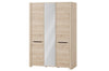 Armadio a 3 ante in legno con specchio Desjo 06 Rovere San Remo, l140xL58xH207 cm