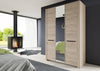 Armadio a 3 ante in legno con specchio Desjo 06 Rovere San Remo, l140xL58xH207 cm (1)