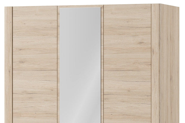 Armadio a 3 ante in legno con specchio Desjo 06 Rovere San Remo, l140xL58xH207 cm (2)
