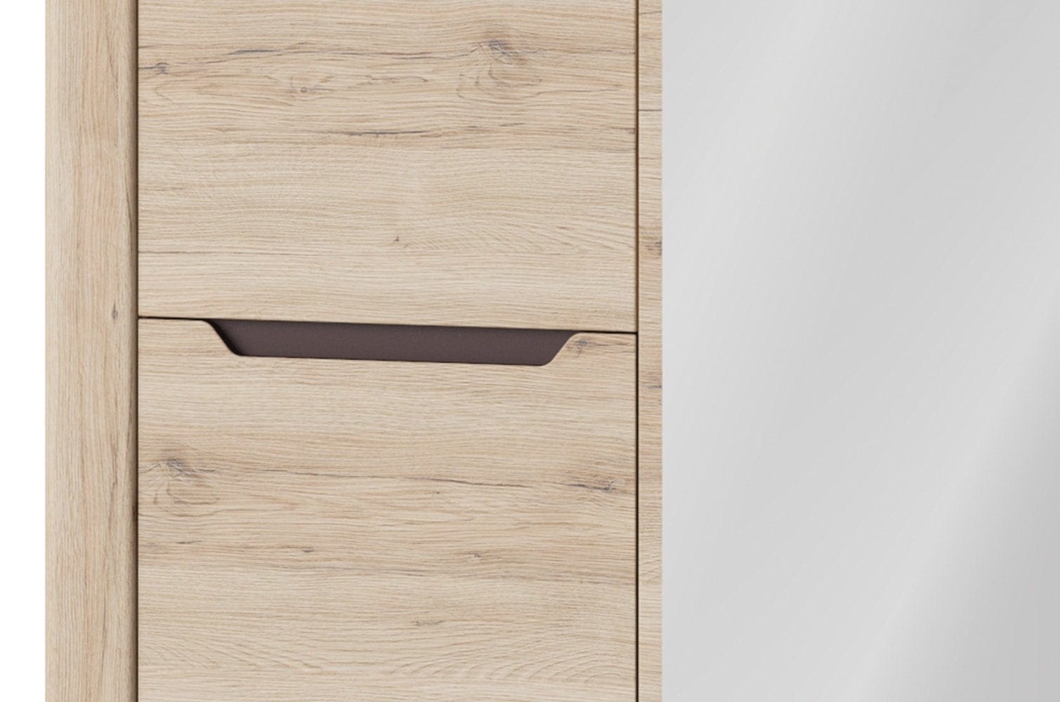 Armadio a 3 ante in legno con specchio Desjo 06 Rovere San Remo, l140xL58xH207 cm (3)