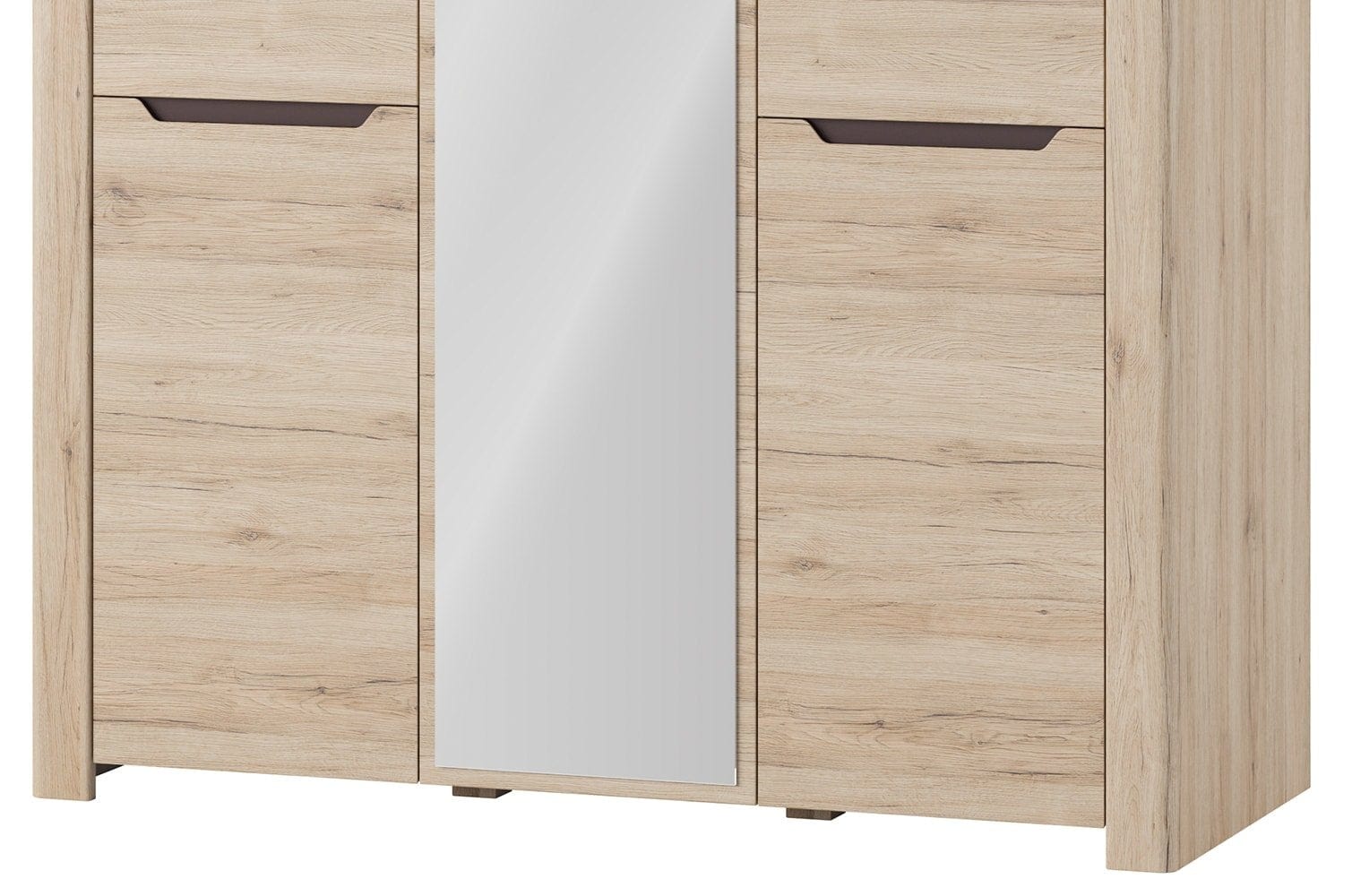 Armadio a 3 ante in legno con specchio Desjo 06 Rovere San Remo, l140xL58xH207 cm (4)