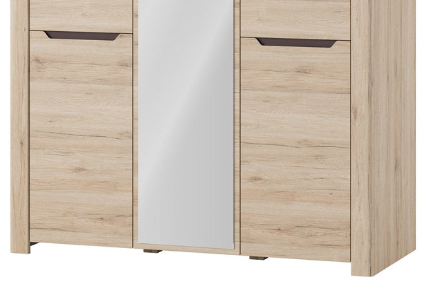 Armadio a 3 ante in legno con specchio Desjo 06 Rovere San Remo, l140xL58xH207 cm (4)