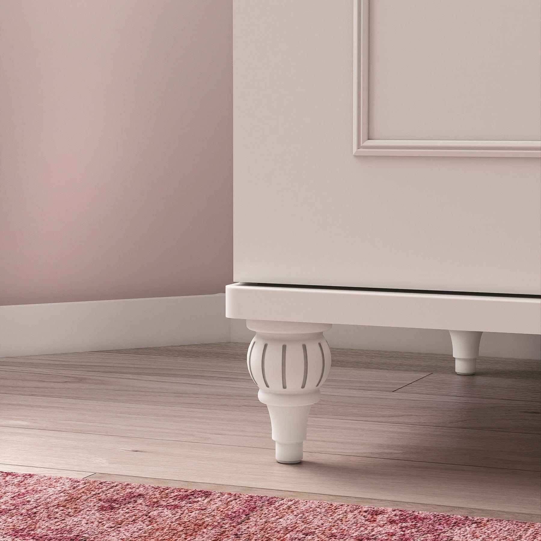 Armadio a 3 ante in legno per bambini e ragazzi, Romantica White, l132xL56xH200 cm (8)