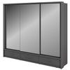 Lenart Armadio a 3 ante scorrevoli, 3 cassetti e specchio Arti 01 Triple Grigio Opaco