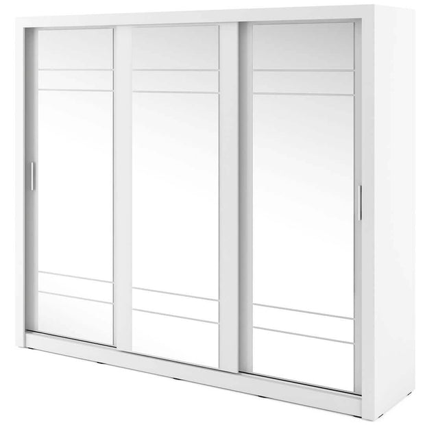 Lenart Armadio a 3 ante scorrevoli e specchio Arti 02 Triple Bianco Opaco