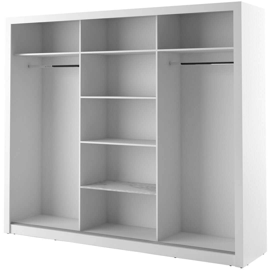 Lenart Armadio a 3 ante scorrevoli e specchio Arti 02 Triple Bianco Opaco
