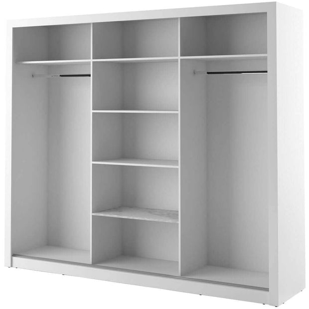 Lenart Armadio a 3 ante scorrevoli e specchio Arti 02 Triple Bianco Opaco
