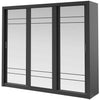 Lenart Armadio a 3 ante scorrevoli e specchio Arti 02 Triple Nero Opaco