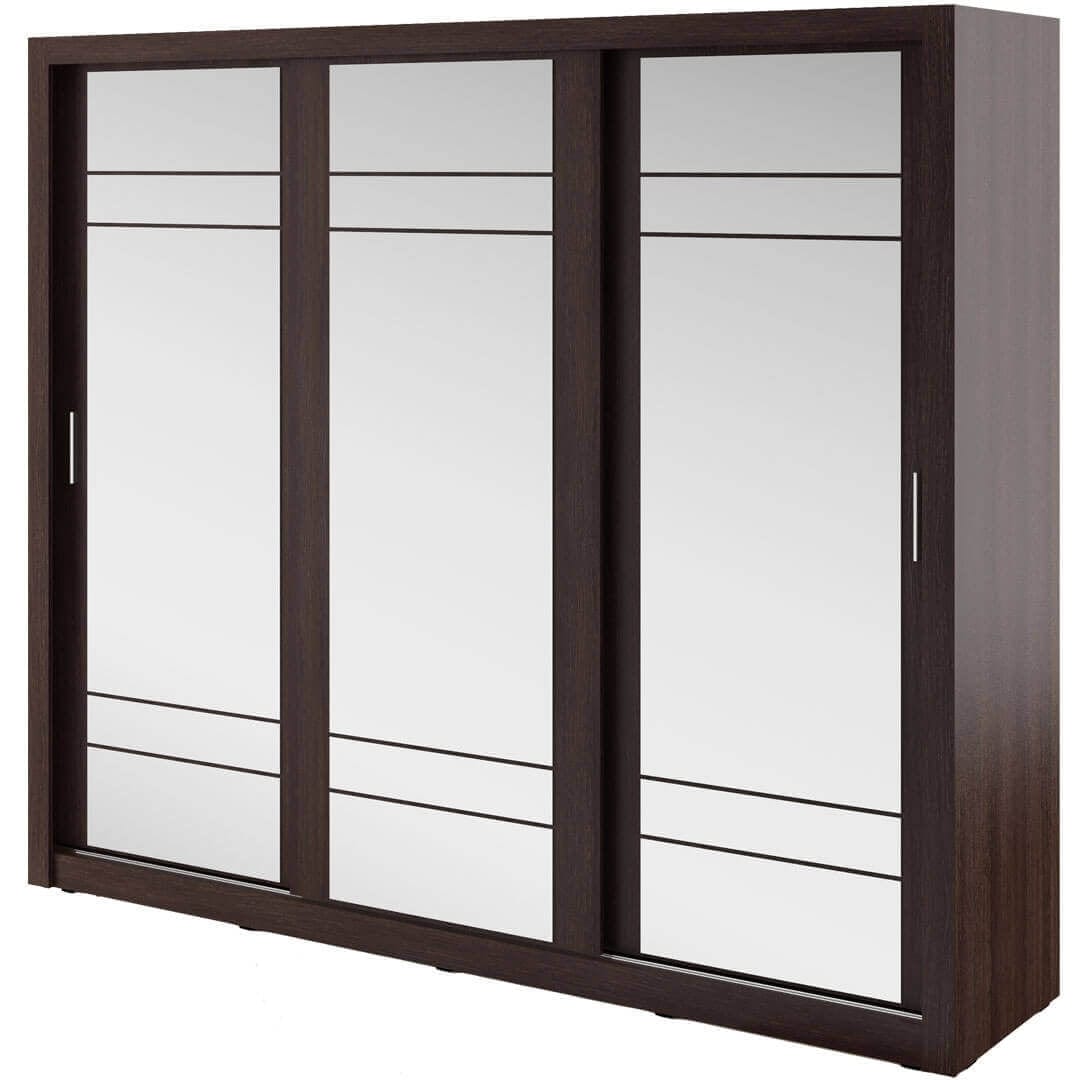 Lenart Armadio a 3 ante scorrevoli e specchio Arti 02 Triple Weng Opaco