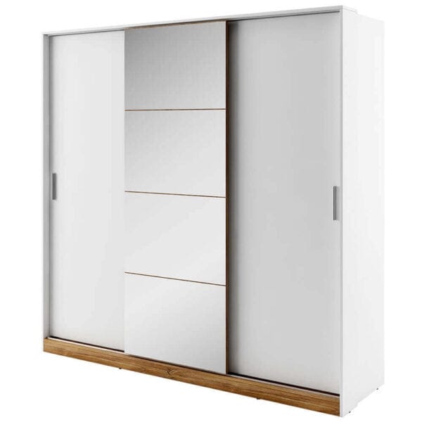 Lenart Armadio a 3 ante scorrevoli e specchio Dentro 01 Bianco Opaco