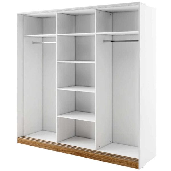 Lenart Armadio a 3 ante scorrevoli e specchio Dentro 01 Bianco Opaco