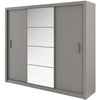 Lenart Armadio a 3 ante scorrevoli e specchio Idea 01 Grigio Opaco
