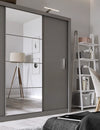 Lenart Armadio a 3 ante scorrevoli e specchio Idea 01 Grigio Opaco