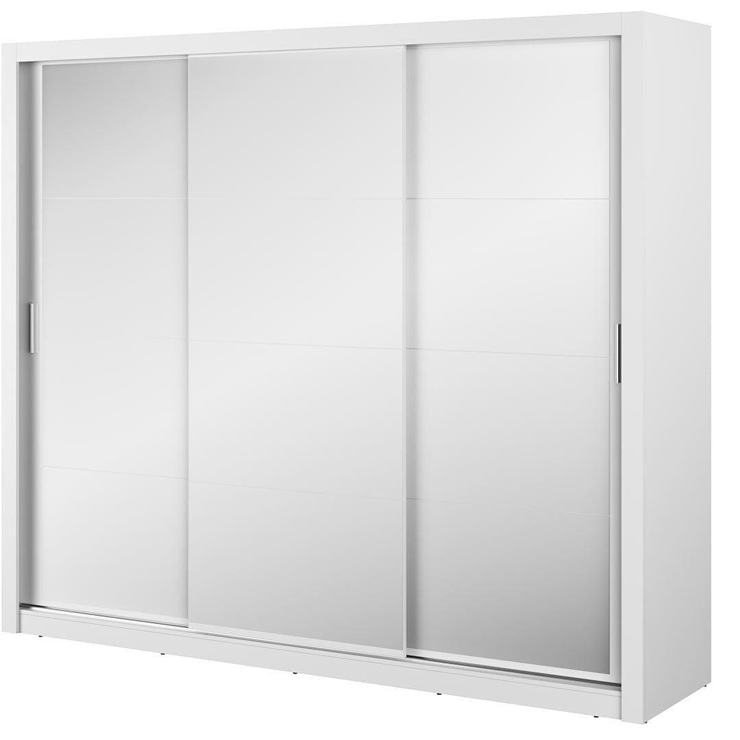 Lenart Armadio a 3 ante scorrevoli e specchio Idea 01 Triple Bianco Opaco