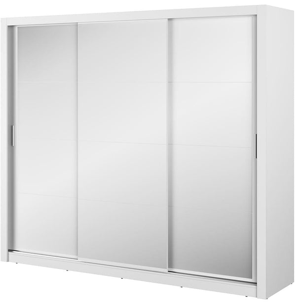 Lenart Armadio a 3 ante scorrevoli e specchio Idea 01 Triple Bianco Opaco