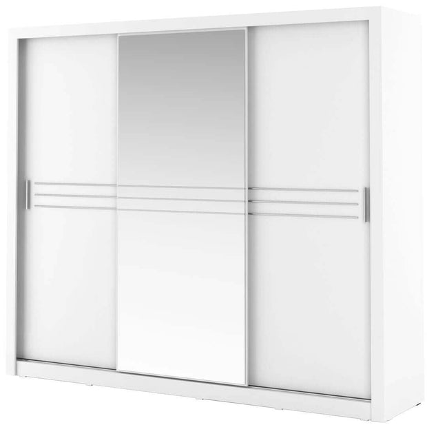 Lenart Armadio a 3 ante scorrevoli e specchio Idea 11 Bianco Opaco