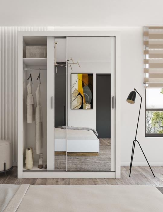 Lenart Armadio a 3 ante scorrevoli e specchio Idea 17 Bianco Opaco