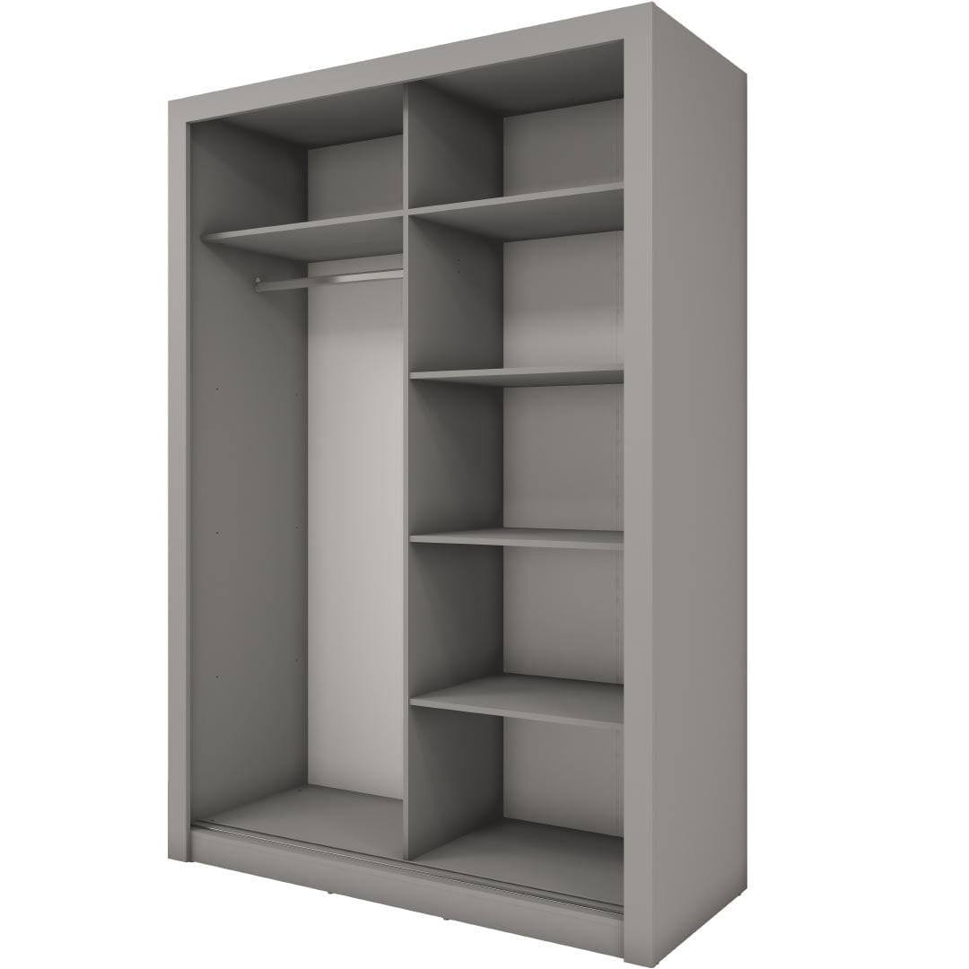 Lenart Armadio a 3 ante scorrevoli e specchio Idea 17 Grigio Opaco