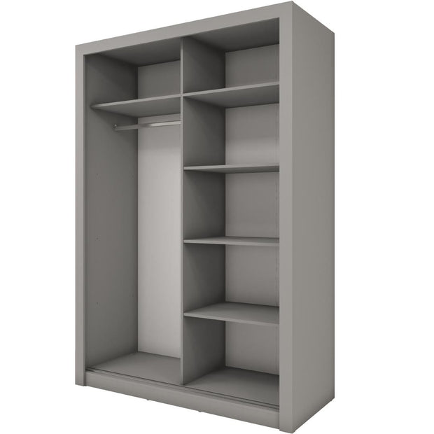Lenart Armadio a 3 ante scorrevoli e specchio Idea 17 Grigio Opaco