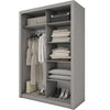 Lenart Armadio a 3 ante scorrevoli e specchio Idea 17 Grigio Opaco