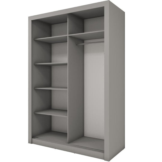 Lenart Armadio a 3 ante scorrevoli e specchio Idea 17 Grigio Opaco