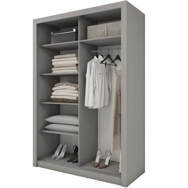 Lenart Armadio a 3 ante scorrevoli e specchio Idea 17 Grigio Opaco