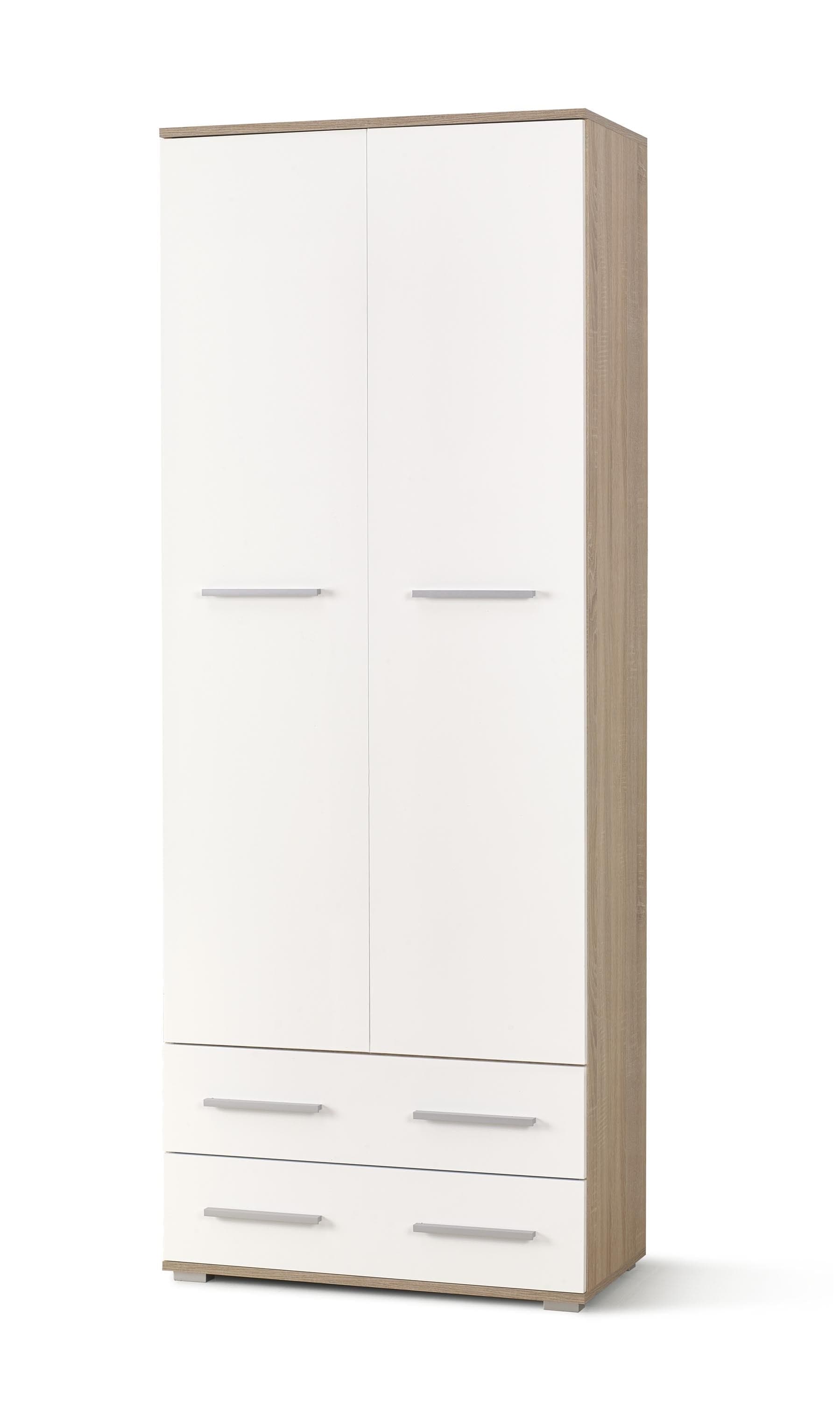 Halmar Armadio con 2 cassetti e 2 ante Liamis REG-2 Bianco