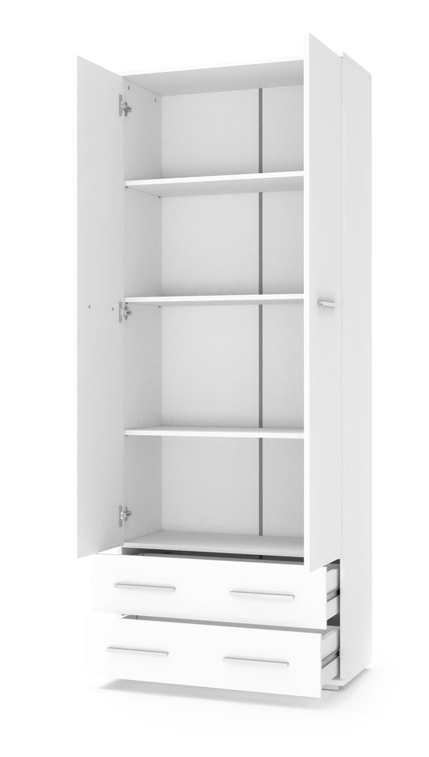 Halmar Armadio con 2 cassetti e 2 ante Liamis REG-2 Bianco