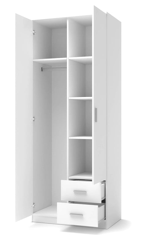 Halmar Armadio con 2 cassetti e 2 ante Liamis S-2 Bianco