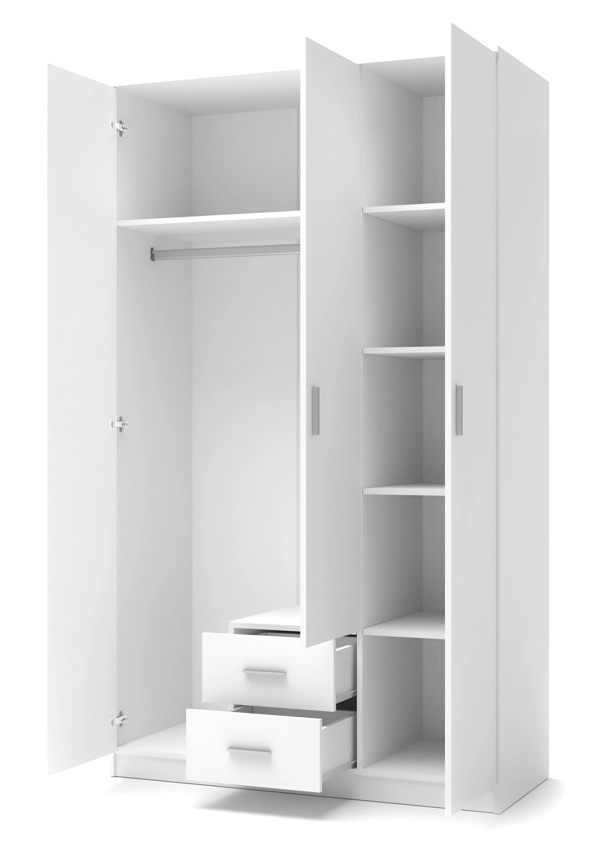 Halmar Armadio con 3 ante e 2 cassetti Liamis S-3 Bianco