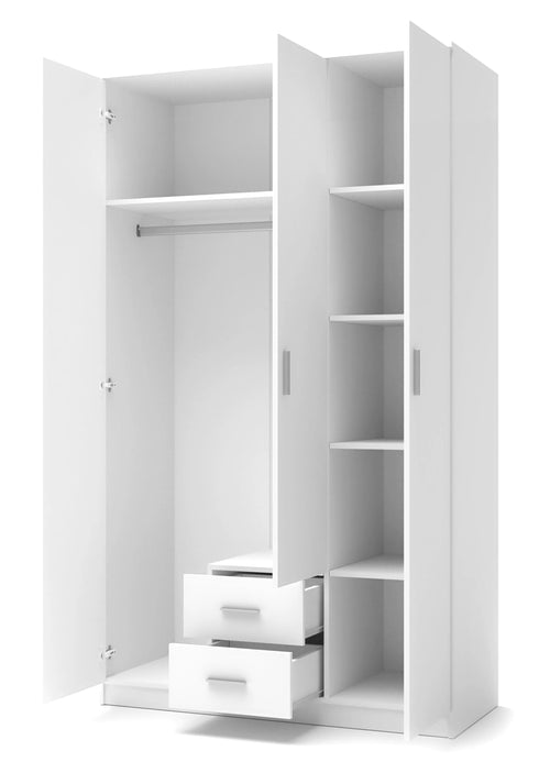 Halmar Armadio con 3 ante e 2 cassetti Liamis S-3 Bianco