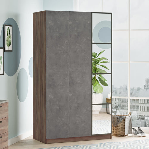 Armadio con 3 ante e specchio New Home Piccola HM1-CG Grigio