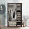 Armadio con 3 ante e specchio New Home Piccola HM1-CG Grigio (2)